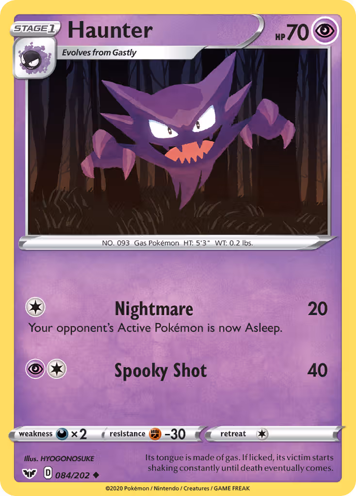 Haunter 84/202 Pokemon card