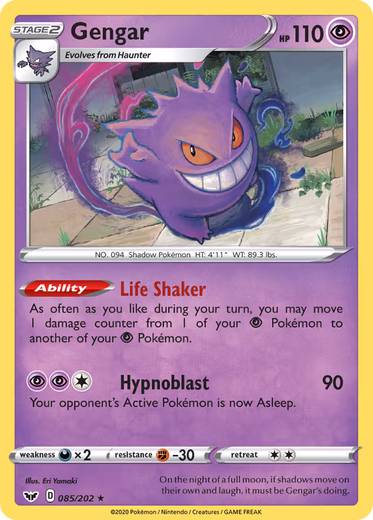 Gengar 85/202 Pokemon card