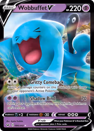 Wobbuffet V 86/202 Pokemon card