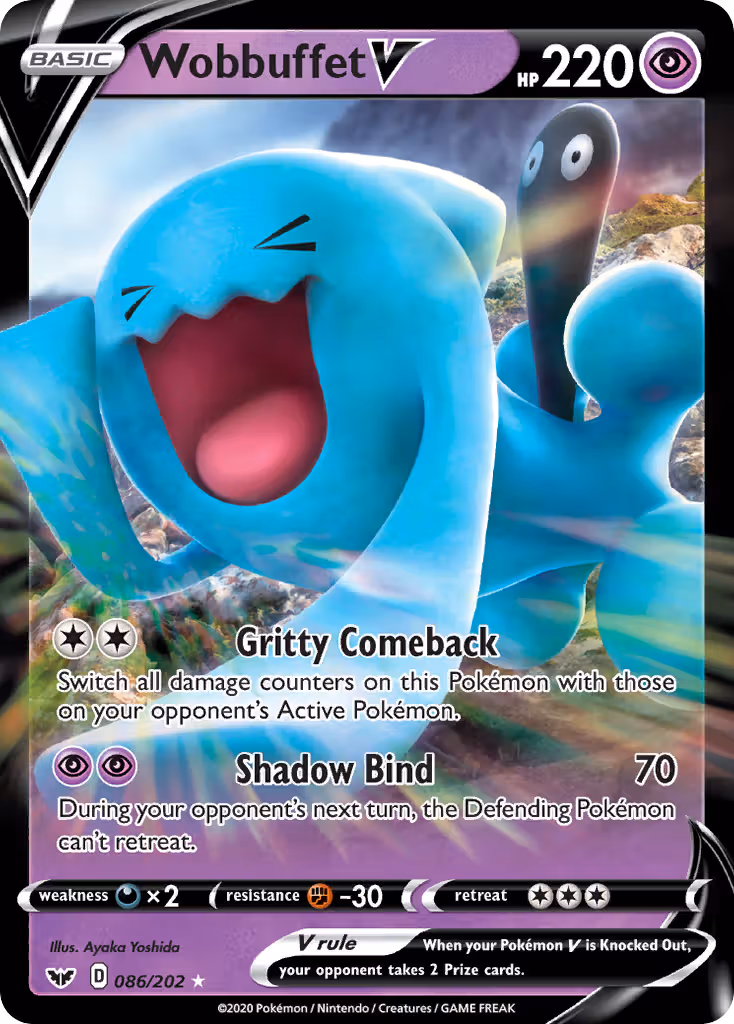 Wobbuffet V 86/202 Pokemon card