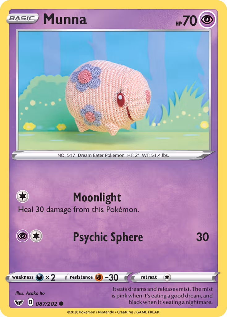Munna 87/202 Pokemon card
