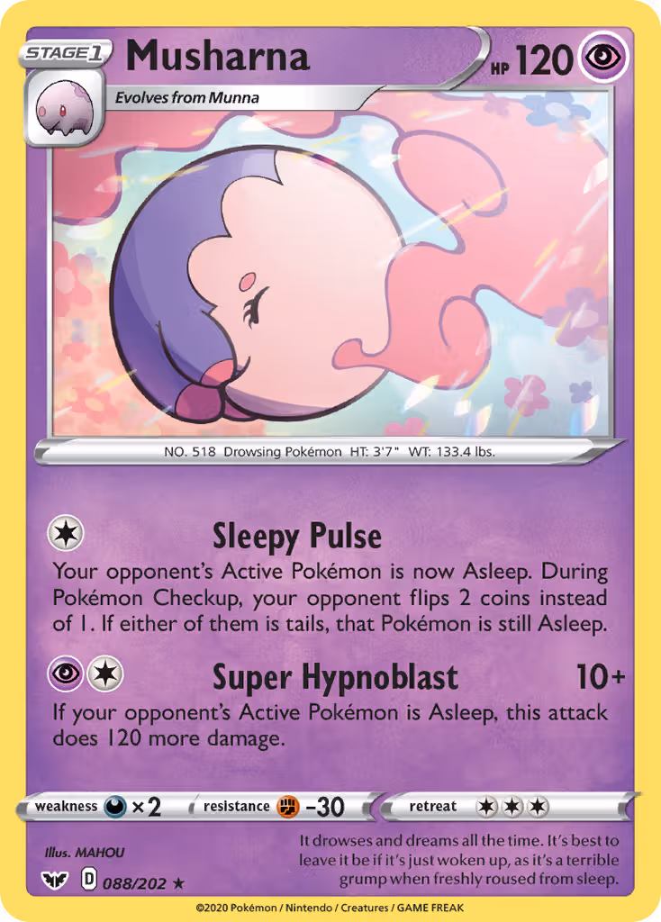 Musharna 88/202 Pokemon card