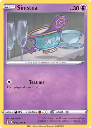 Sinistea 89/202 Pokemon card