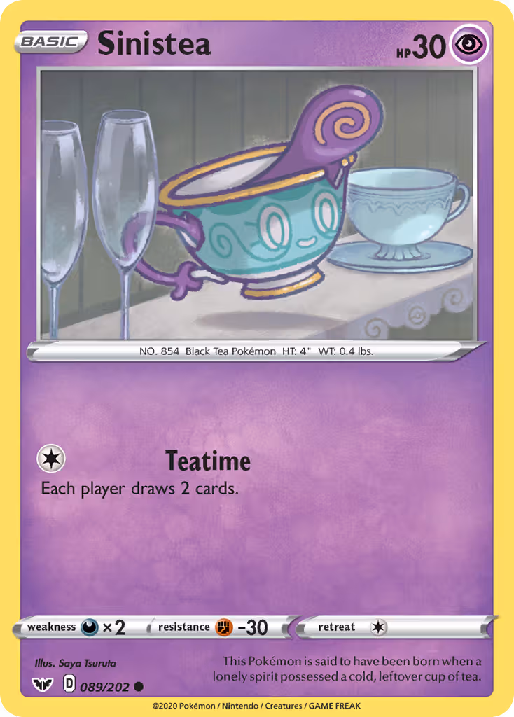 Sinistea 89/202 Pokemon card