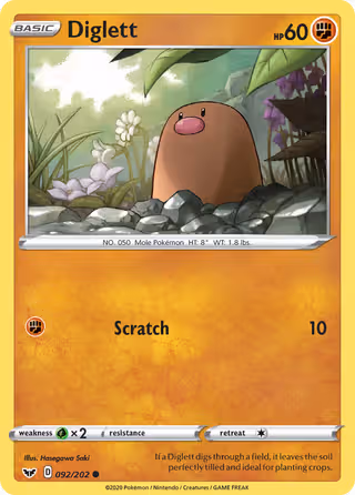 Diglett 92/202 Pokemon card