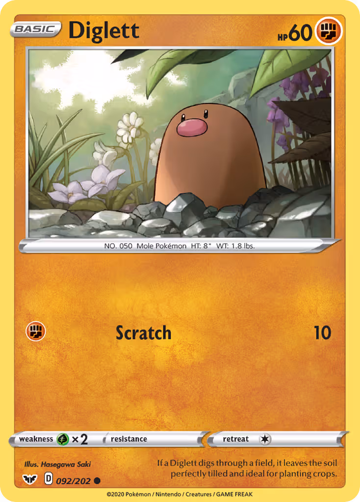 Diglett 92/202 Pokemon card
