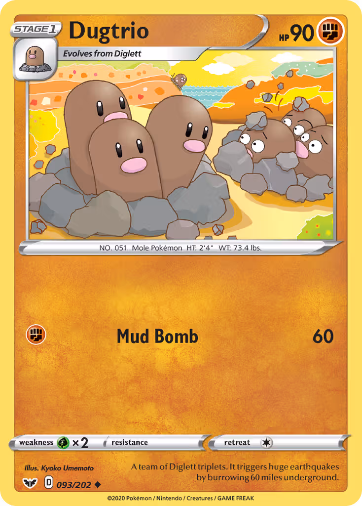 Dugtrio 93/202 Pokemon card