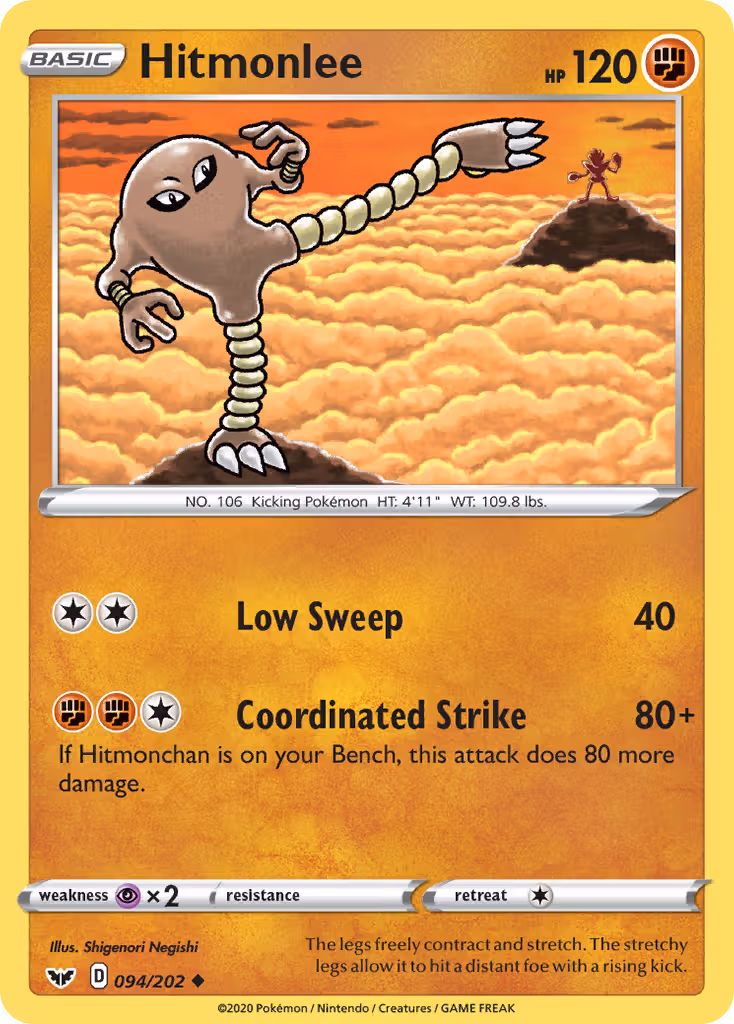 Hitmonlee 94/202 Pokemon card