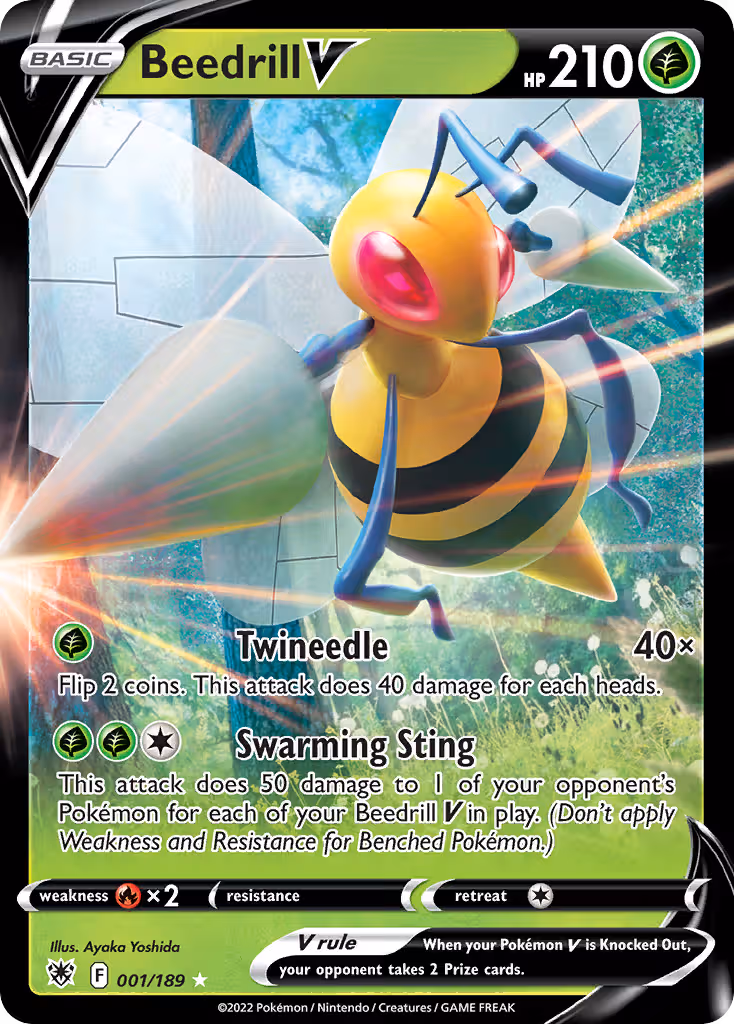 Beedrill V 1/189 Pokemon card