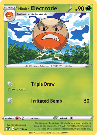 Hisuian Electrode 3/189 Pokemon card