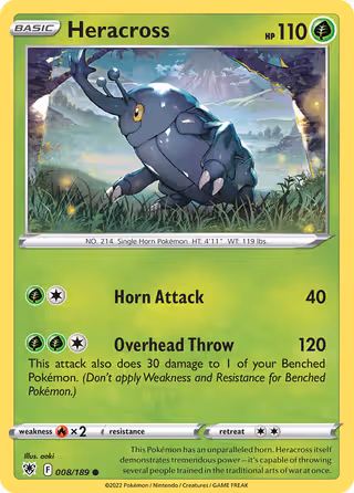 Heracross 8/189 Pokemon card