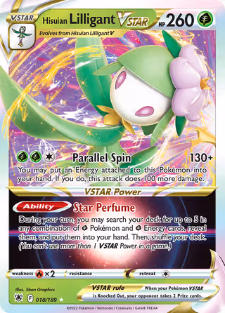 Hisuian Lilligant VSTAR 18/189 Pokemon card