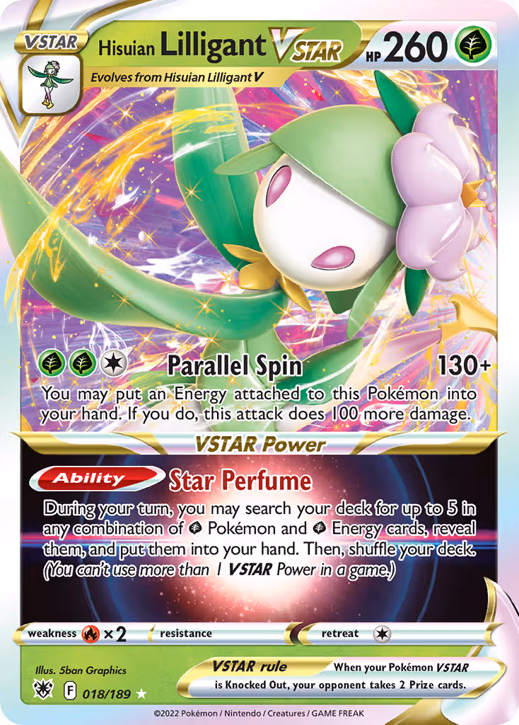 Hisuian Lilligant VSTAR 18/189 Pokemon card
