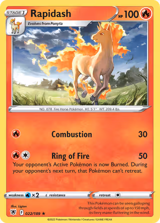 Rapidash 22/189 Pokemon card