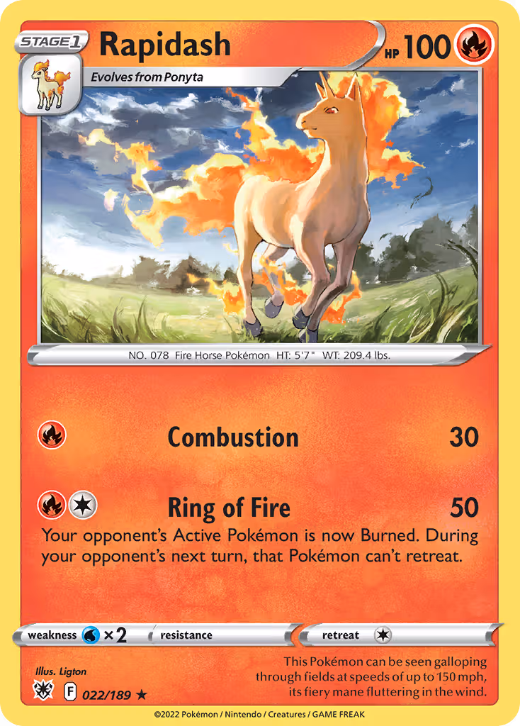 Rapidash 22/189 Pokemon card