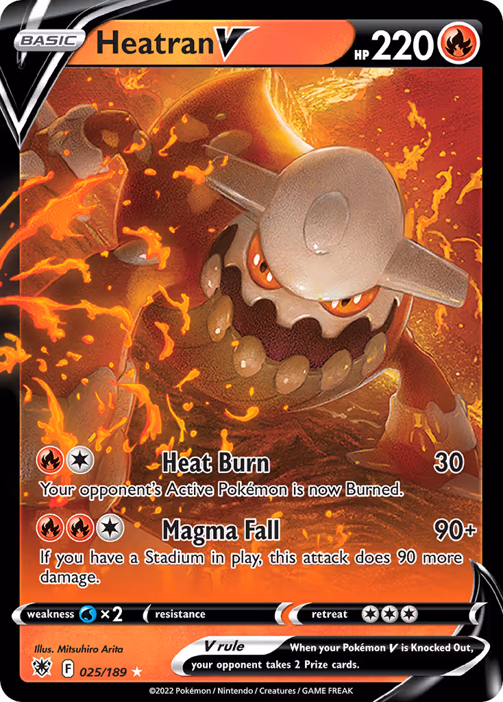 Heatran V 25/189 Pokemon card