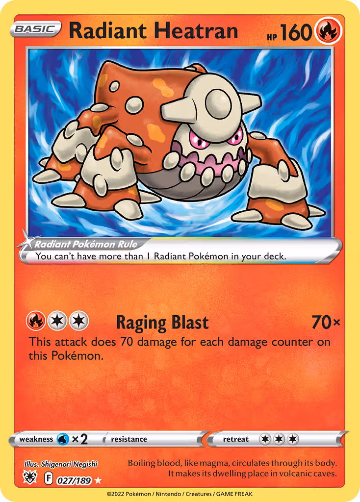 Radiant Heatran 27/189 Pokemon card