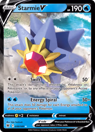Starmie V 30/189 Pokemon card