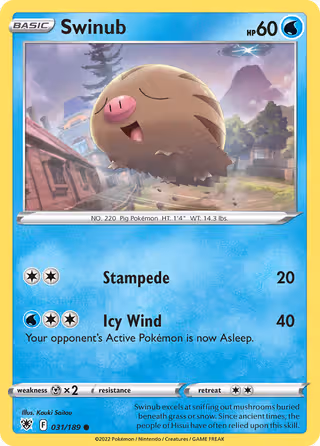 Swinub 31/189 Pokemon card