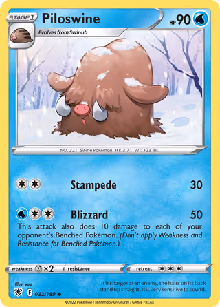 Piloswine 32/189 Pokemon card