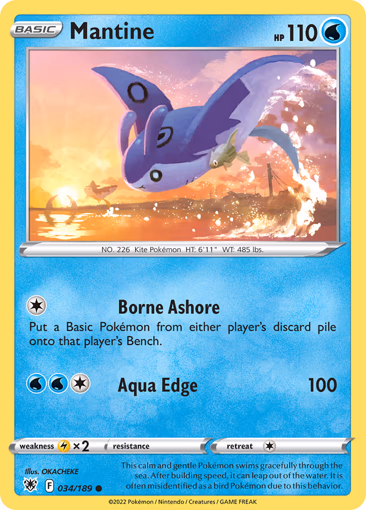 Mantine 34/189 Pokemon card