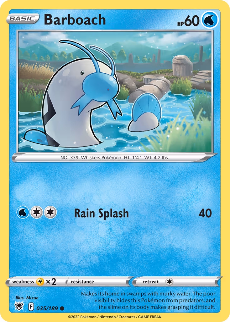 Barboach 35/189 Pokemon card