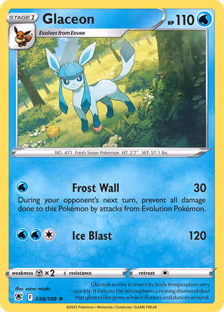 Glaceon 38/189 Pokemon card