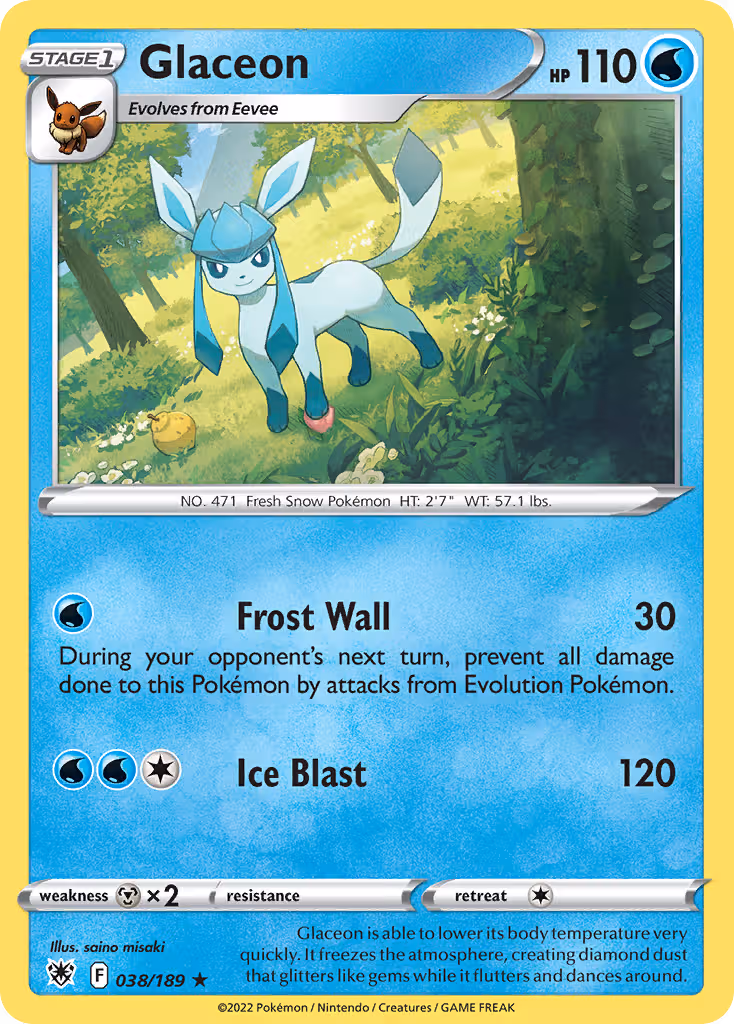 Glaceon 38/189 Pokemon card