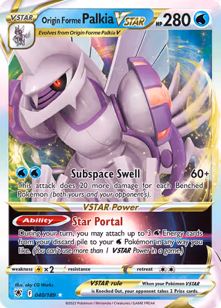 Origin Forme Palkia VSTAR 40/189 Pokemon card