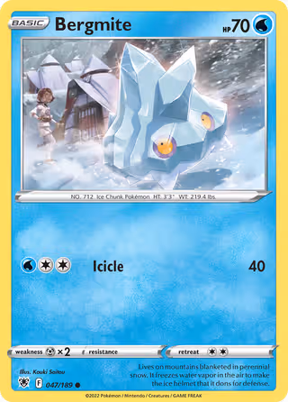 Bergmite 47/189 Pokemon card