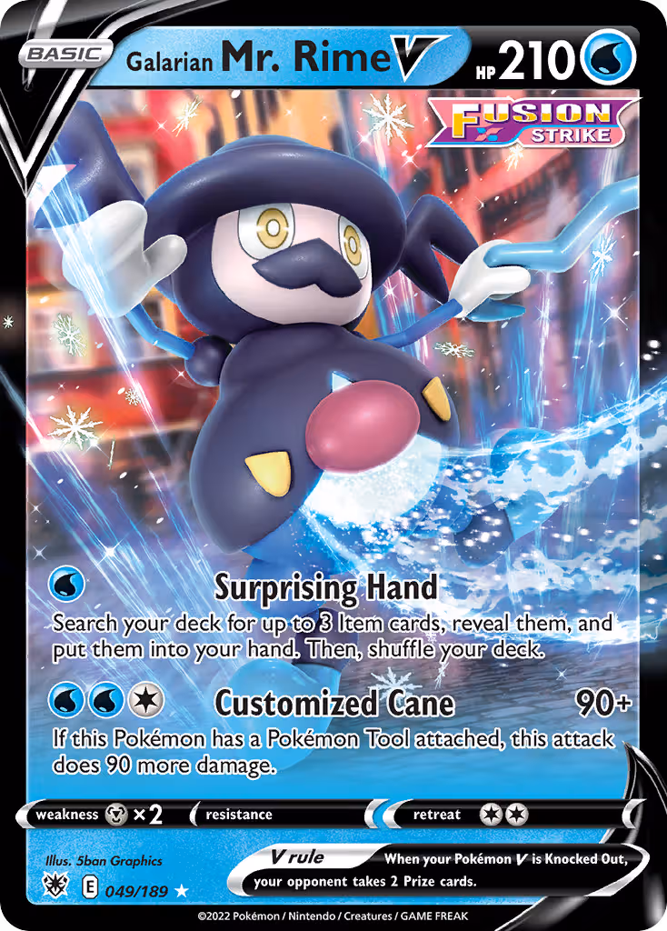 Galarian Mr. Rime V 49/189 Pokemon card