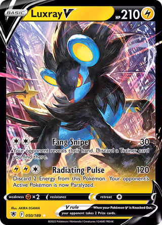 Luxray V 50/189 Pokemon card