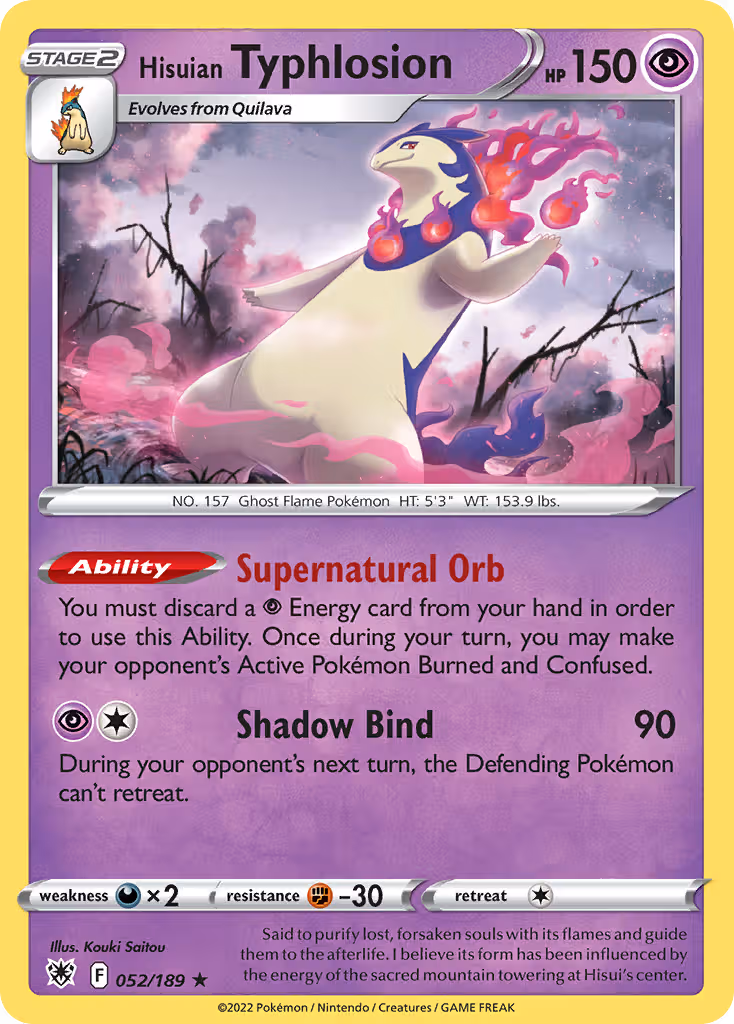 Hisuian Typhlosion 52/189 Pokemon card