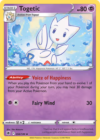 Togetic 56/189 Pokemon card