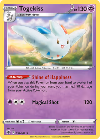 Togekiss 57/189 Pokemon card