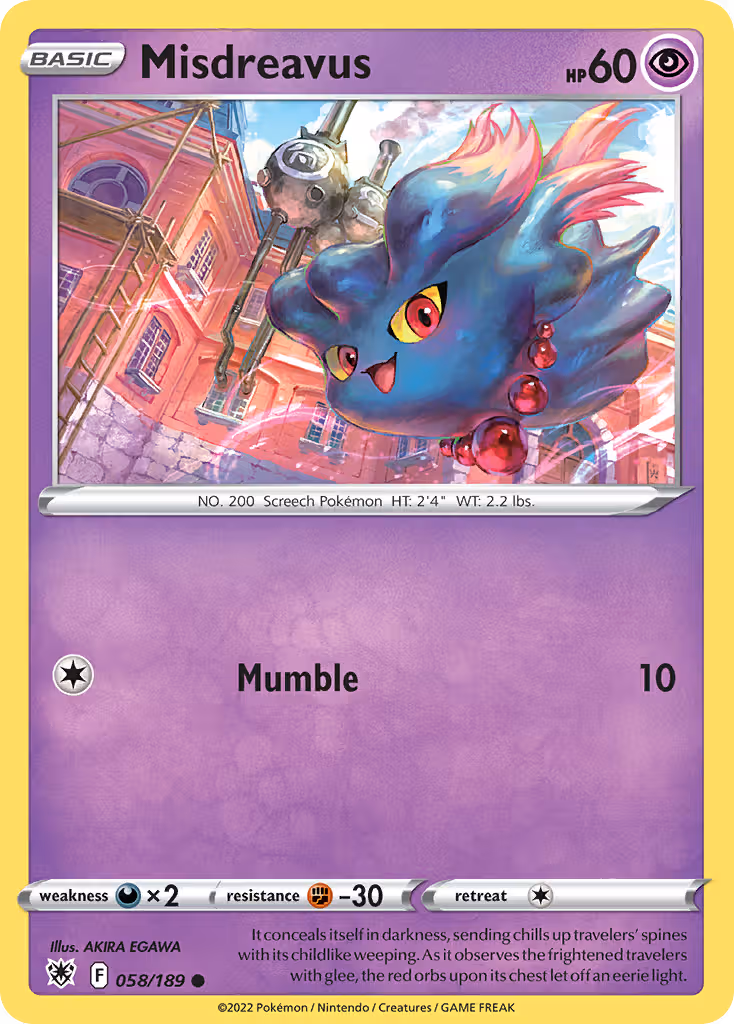 Misdreavus 58/189 Pokemon card