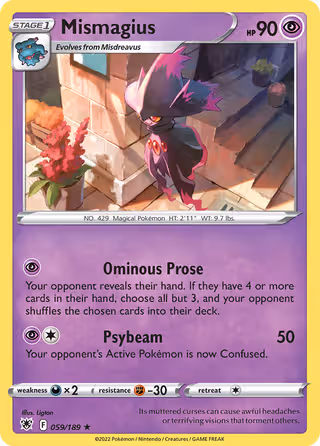 Mismagius 59/189 Pokemon card
