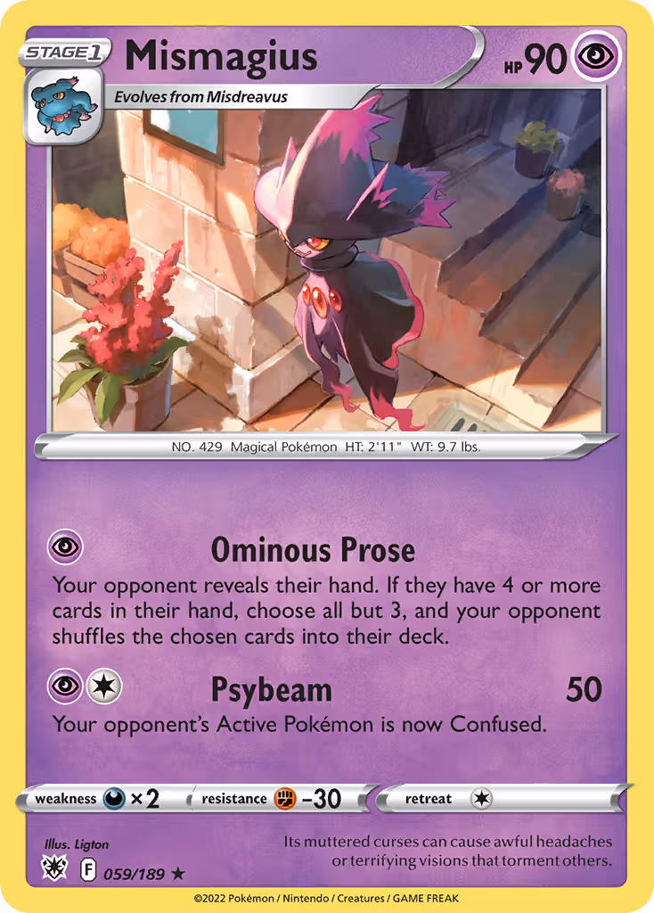Mismagius 59/189 Pokemon card