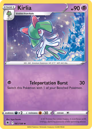 Kirlia 61/189 Pokemon card