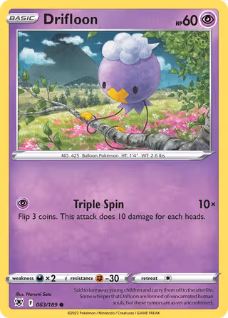 Drifloon 63/189 Pokemon card