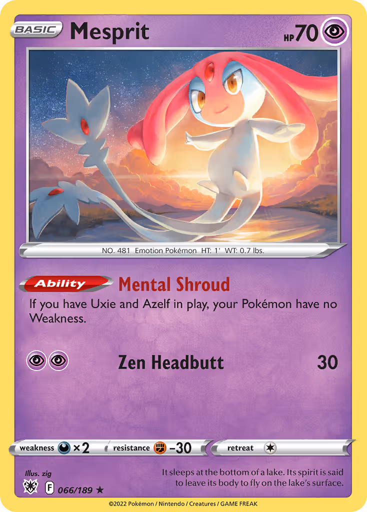 Mesprit 66/189 Pokemon card