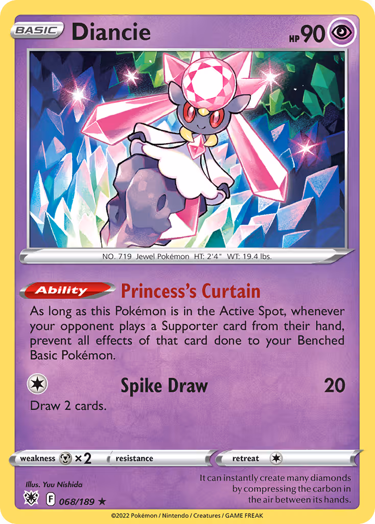 Diancie 68/189 Pokemon card