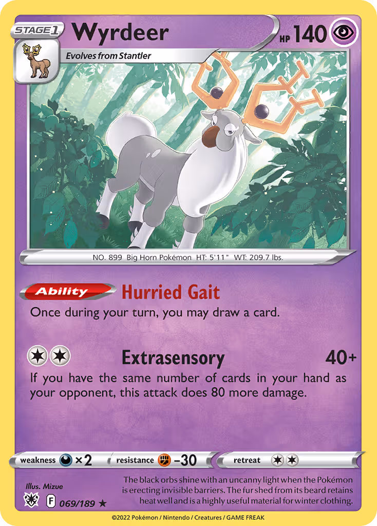 Wyrdeer 69/189 Pokemon card