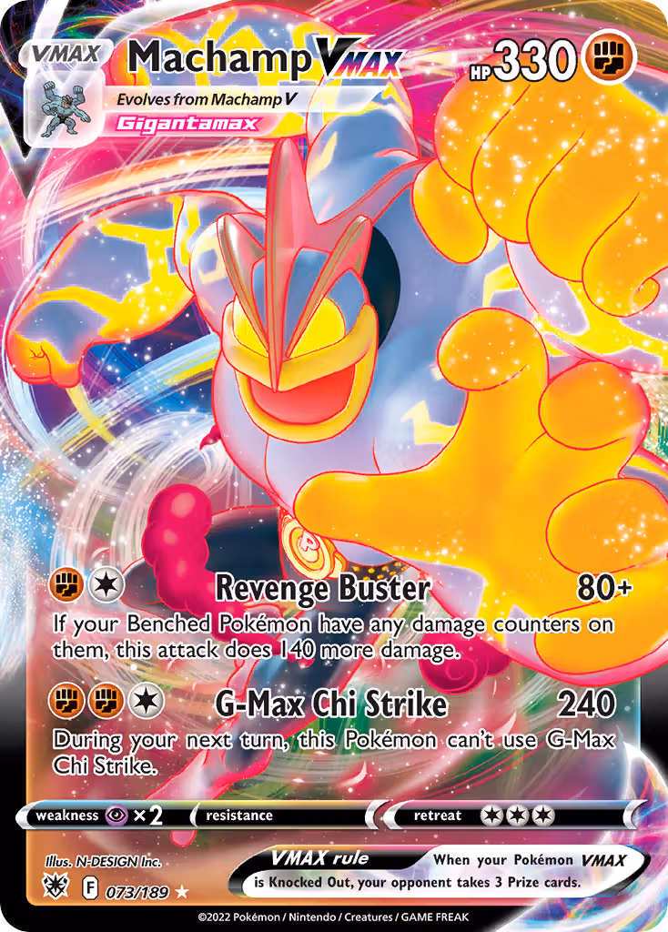 Machamp VMAX 73/189 Pokemon card