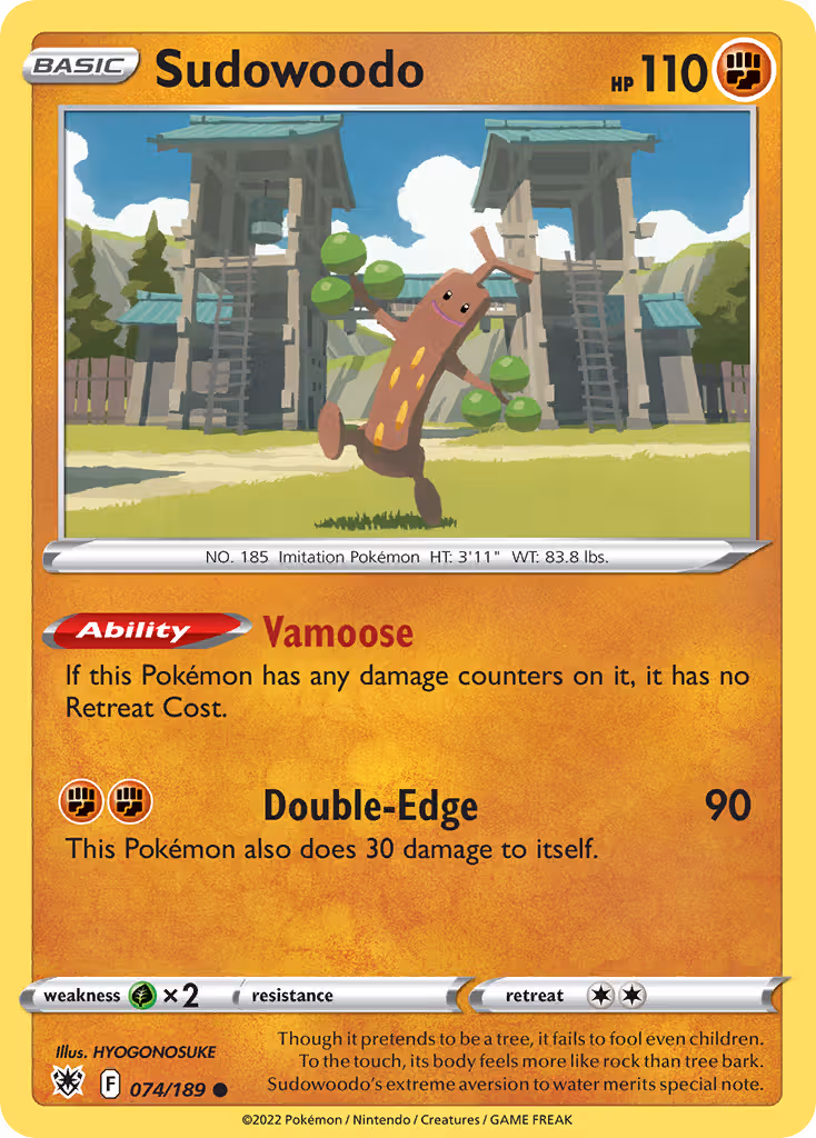 Sudowoodo 74/189 Pokemon card