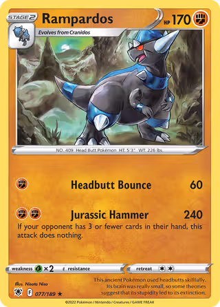Rampardos 77/189 Pokemon card