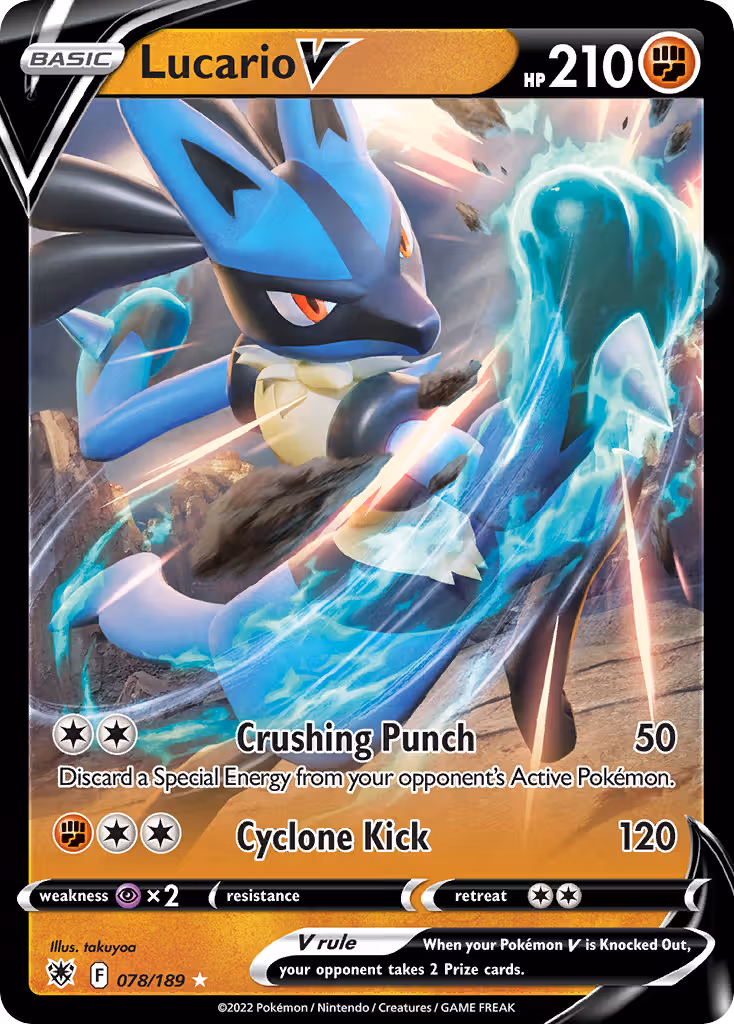 Lucario V 78/189 Pokemon card