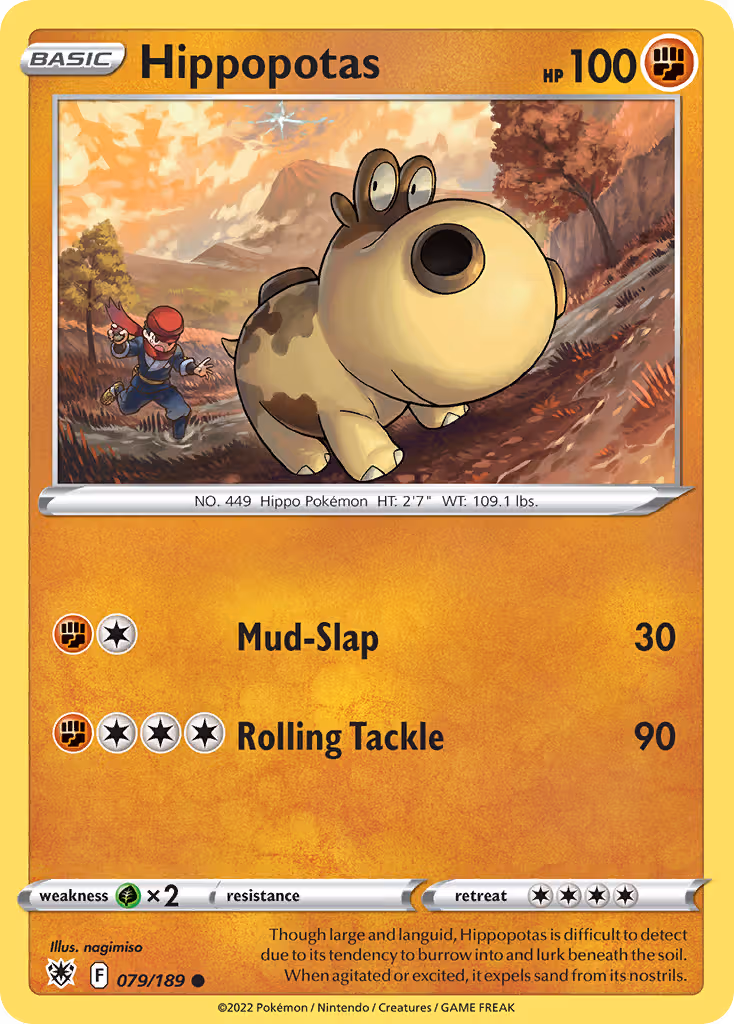 Hippopotas 79/189 Pokemon card