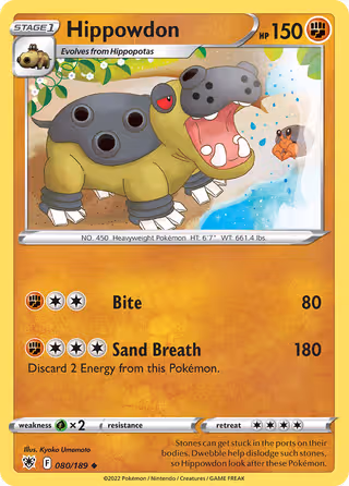 Hippowdon 80/189 Pokemon card