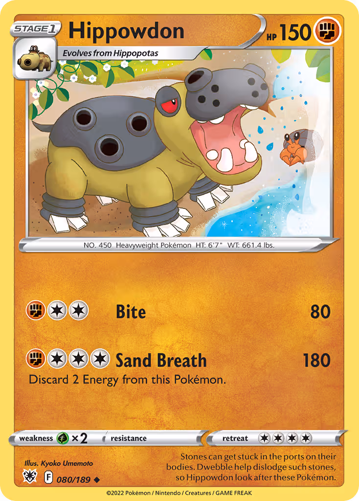 Hippowdon 80/189 Pokemon card